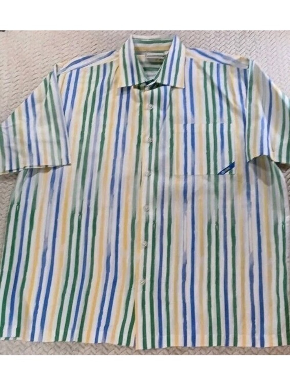 Southpole Button Up Shirt - Sz L Watercolor Short Sleeve Jnco Artsy Y2K Vintage